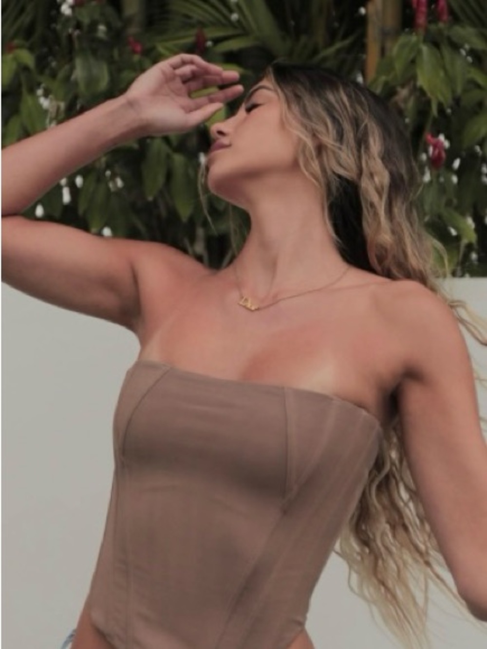 White Fox Bandeau Corset Top